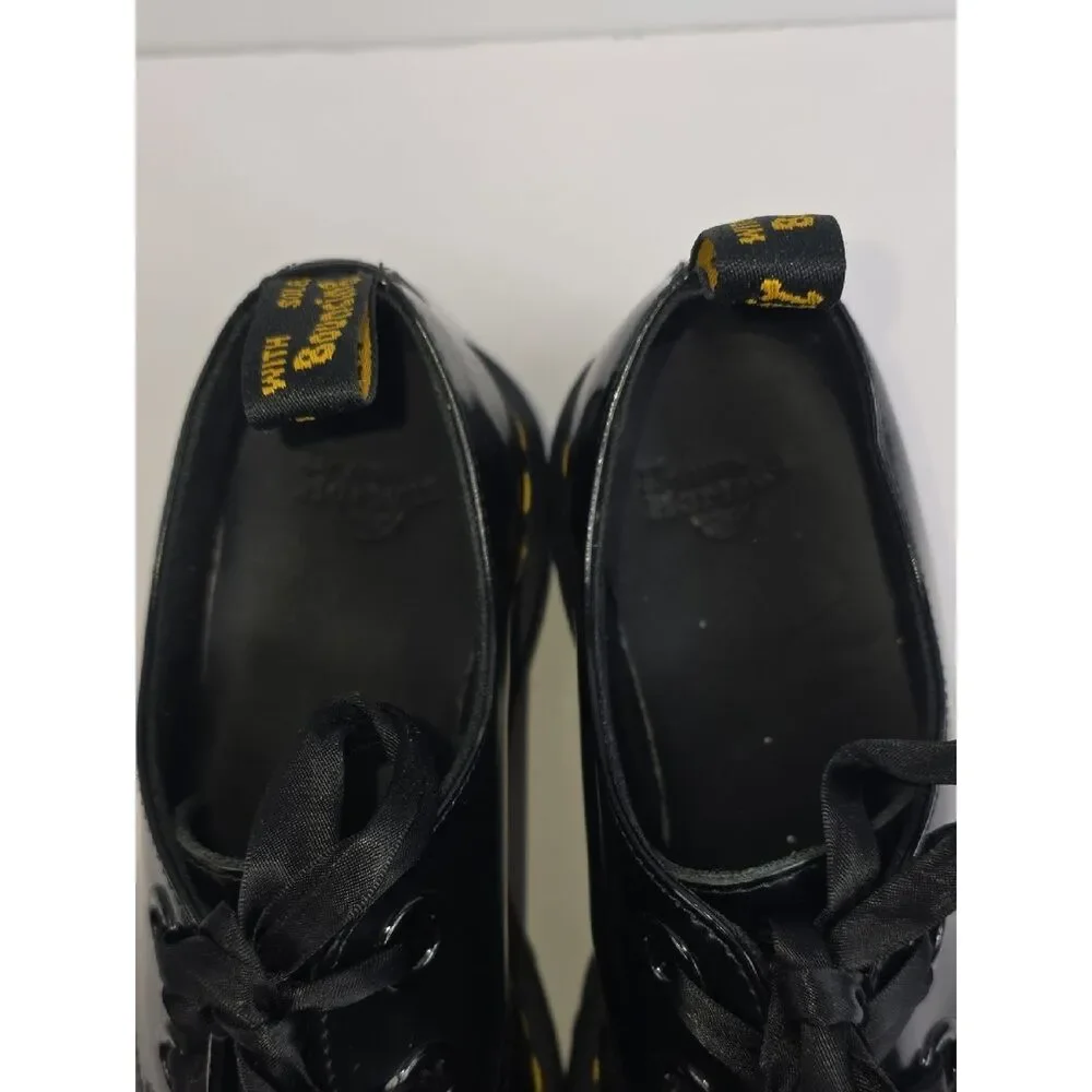 Dr. Martens Holly Black Patent Leather  Platform Women's Shoes Size 9